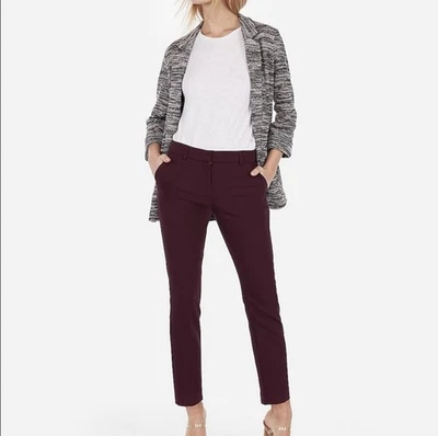 Express The Columnist Women’s Size 8S Burgundy Ankle Pants - Image 1 of 4