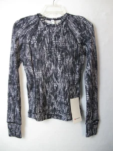 Lululemon Top Gr. 2 meliert Its Rulu Run Langarm Daumenlöcher grau schwarz G-32 - Bild 1 von 8