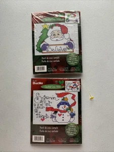 Plaid Bucilla Santa Claus Believe & Snowman Counted Cross Stitch Kit 5x7 - Picture 1 of 5