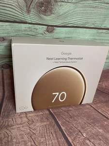 *NEW* Google Nest Learning Thermostat 4th Gen w/ Temperature Sensor Gold SEALED - Picture 1 of 3