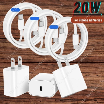 3x 20W USB C Fast Charger PD USB C Cord Type C Power Adapter For iPhone 16 15 14 - Image 1 of 4