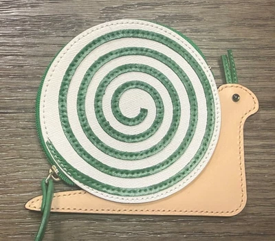Lindo Monedero Kate Spade Raro Caracol Verde Tostado y Blanco Foto 1 de 4
