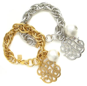 John Wind Bracelet Uptown Girl Monogram Cotton Pearl Charm Maximal Art Jewelry - Picture 1 of 3