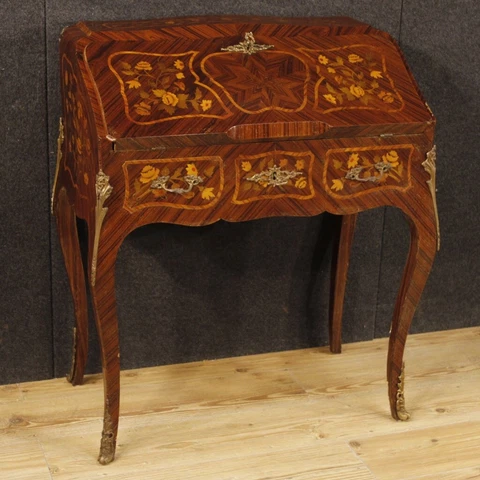 Bureau french furniture wood inlaid secretaire desk commode bronze 900 Cover