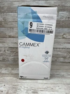 Gammex PI Hybrid Surgical Gloves Sterile Ansell 1 Box 50 Pair Size: 9 *See Date* - Picture 1 of 8