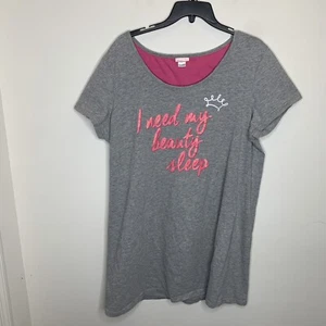 Camisa de sueño largo Be Yourself para mujer 2X gris I Need My Beauty - Imagen 1 de 6