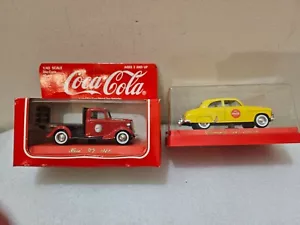 Lot of 2 Solido Coca Cola 1:43 Diecast vehicles, 1936 V8 Ford & 1950 Chevy Sedan - Picture 1 of 6