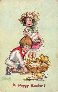 Ostern Gasaway Tuck Sachsen Kinder im Osterkleid Kükenkorb pflegen - Bild 1 von 2