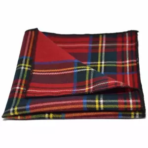 Tradicional Tartán Rojo Cuadros Bolsillo Cuadrado, Pañuelo, Stewart Tartán - Imagen 1 de 1