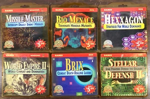 Vintage 90s PC Shareware Video Game Lot 6 Sealed 3.5" Disk Bio-Menace DOS Window - Bild 1 von 7