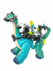 Fisher-Price Imaginext 2010 Blue Apatosaurus Dinosaur with Battle Gear - Picture 1 of 15