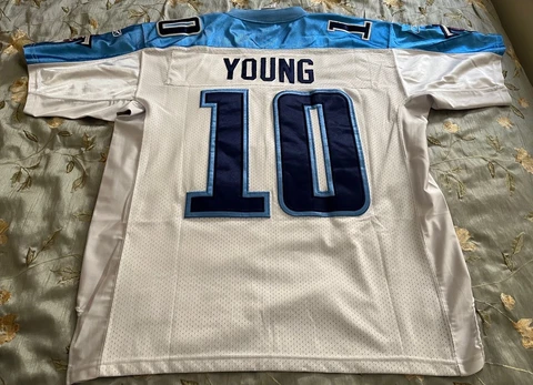 Vince Young White / Blue Jersey Reebok Authentic Size 48 Stitched  Titans Cover