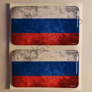 Autocollant Russie Sale Taché Drapeau 3D Résine Relief Adhésif Autocollants - Imagen 1 de 1
