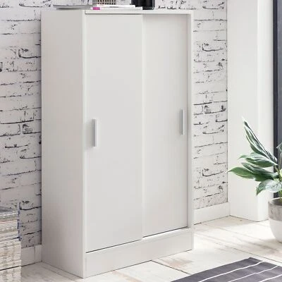 FineBuy Kommode Schiebetürenschrank Büro Aktenschrank Sideboard 60 cm Breit Weiß - Bild 1 von 4