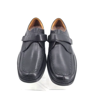 Dr. Comfort Frank Mens Leather Dress Shoes 10W Black Strap Diabetic Orthopedic - Picture 1 of 10