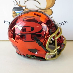 San Francisco 49ers Custom Mini Helmet Alternate decals on Red Chrome - Picture 1 of 5