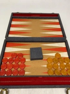 RARE Crisloid 27 Bakelite Backgammon Butterscotch Swiri Translucent Cherry Red - Picture 1 of 15
