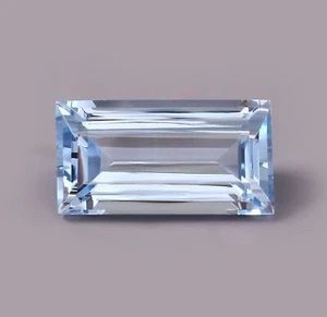 10 Ct Certified Natural Santa Maria Blue Aquamarine Baguette Cut Loose Gemstone - Picture 1 of 4