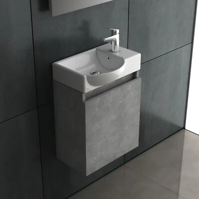 ALPENBERGER Waschbecken mit Unterschrank Badezimmermöbel Set Gäste WC Waschtisch Badmöbel