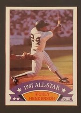 1988 Score Wax Bottom All-Star Baseball Card #7 - RICKEY HENDERSON, Yankees