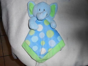 first impressions blue green dot elephant lovey baby security blanket 12x12" new - Picture 1 of 3