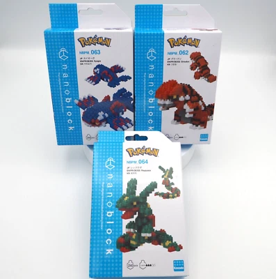 nano block Pokémon Lot of 3 Groudon Kyogre Rayquaza - Image 1 of 4