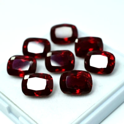 Natural Certified 120 Ct Burmese Red Ruby 11-14 Pcs Loose Cushion Gemstone Lot - Image 1 of 4