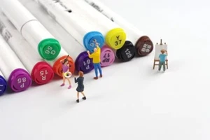 EY 1:64 Painted Figure Model Miniature  Diorama Sand Artists Painters Art Set - Picture 1 of 7