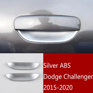 2×Silver ABS Exterior Door Handle Bowl Cover Trim For Dodge Challenger 2015-2020 - Picture 1 of 9