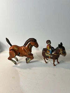 Vintage Tin Wind Up Horse/Donkey. Two. Yone. Daiya - Picture 1 of 11
