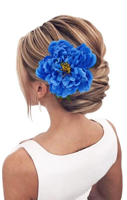 Peony Flower Hair Clip Hanfu Hairpin Bridesmaid Pin up Flower Brooch Party Weddi - Image 1 of 4