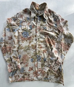 Vintage Frankenstein Herren XL Western Pearl Snap Langarm Kragen Hemd Floral - Bild 1 von 13