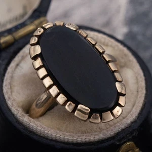 Anillo de plata esterlina 925 con ónix creado en laboratorio de piedras... - Imagen 1 de 5