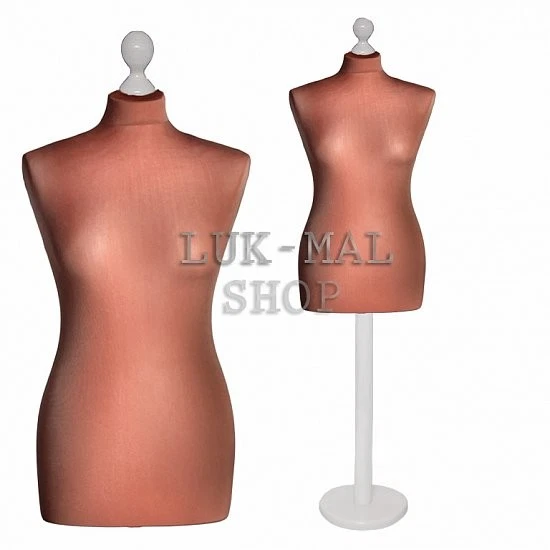 LUK-MAL Schneiderpuppe Gr.34/36/38/40/42/44/46/48/50/52 goldbraun Tellerfuß Weiss