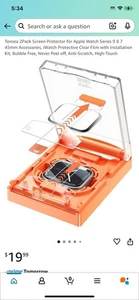 Tensea 2Pack Screen Protector for Apple Watch Series 9 8 7 45mm Accessories - Picture 1 of 3