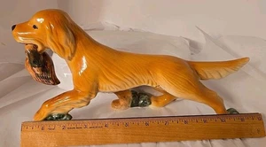 Vtg Beulahland Bird Dog Ceramic FIGURINE Sports Hunting Canine Signed Outdoors - Picture 1 of 8