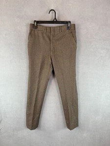 🇺🇲 Brooks Brothers Men's Dress Pants Flat Front Wool Brown Size 29x28 - Picture 1 of 7
