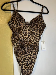Good American NWT Leopard Print Good American One Piece Swimsuit Sz 4 - Picture 1 of 6
