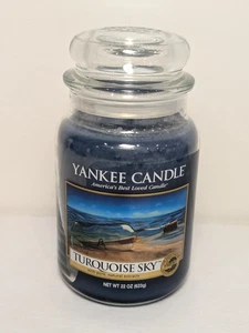 Yankee Candle Turchese Cielo Grande 22 oz Barattolo Classico Nuovo Stoppino Singolo - Foto 1 di 3