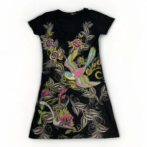 RARE Vintage Christian Audigier  Emblem dress tunic embellished Y2K Size L - Picture 1 of 6