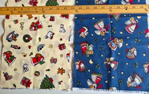 2 WINGET CHRISTMAS PRINTS  100% COTTON FABRIC   EACH 9X44 INCHES TOTAL  1/2 YARD - Picture 1 of 2