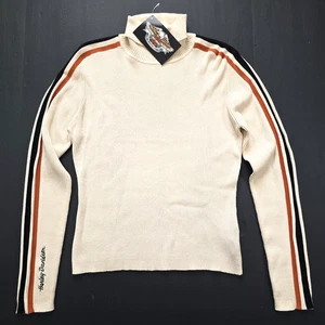 SUÉTER HARLEY DAVIDSON PUNTO ACANALADO CUELLO ALTO MUJER XL BORDADO NUEVO CON ETIQUETAS - Imagen 1 de 10
