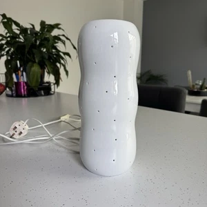 Rare IKEA Damsta White Ceramic Pierced Cylinder Table Lamp 31cm – Retro/Vintage - Picture 1 of 10