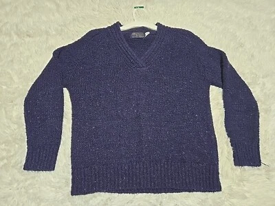 Suéter tejido Bonnie Lee Leroy vintage pila mujer 42 cuello en V suéter tejido azul Foto 1 de 4