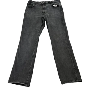 Wrangler Texas Stretch Mens Jeans Straight Regular Charcoal Grey Faded W36 L36 * - Picture 1 of 13
