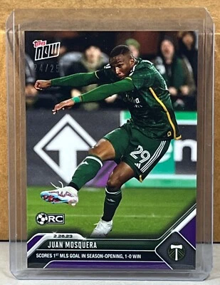 2023 TOPPS NOW MLS #11 JUAN MOSQUERA TIMBERS ROOKIE Purple Parallel 24/25 - Image 1 of 2