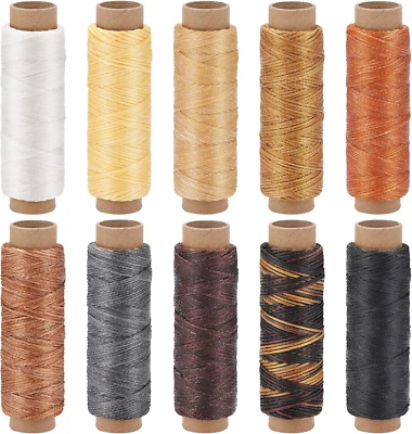 328 Yards Waxed Thread, 10 Colors Leather Thread, Upholstery Repair Sewing Threa - Image 1 of 4