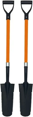 2 PK 48" Drain Spade 16" Metal Blade With Sharp Teeth And D Handle Grip - Image 1 of 4