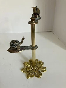 Vintage Allied Messing Schnecken Clip Notiz Halter datiert 1972 9" hoch - Bild 1 von 13
