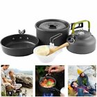Portable Camping Cook Cooking Cookware Set Aluminium Pots Pans Backpacking Bowl